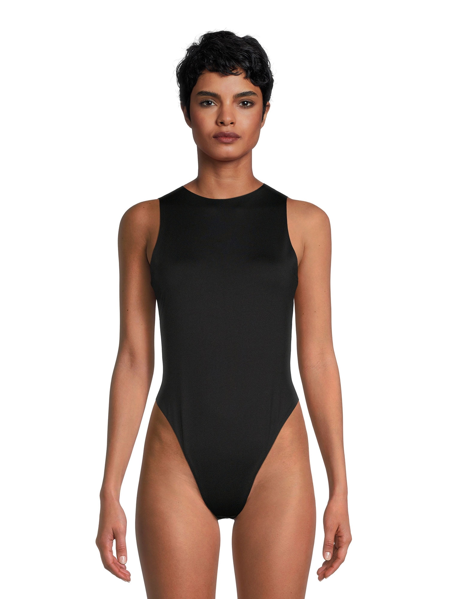 Light Shape Microfiber Thong Bodysuit - Black - Ladies | H&M US