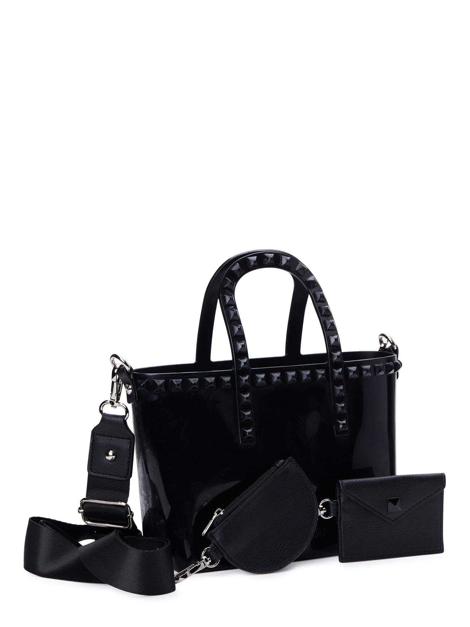 Madden NYC Women's Jelly Studded Mini Tote with Removable Pouch Black, Size: One Size