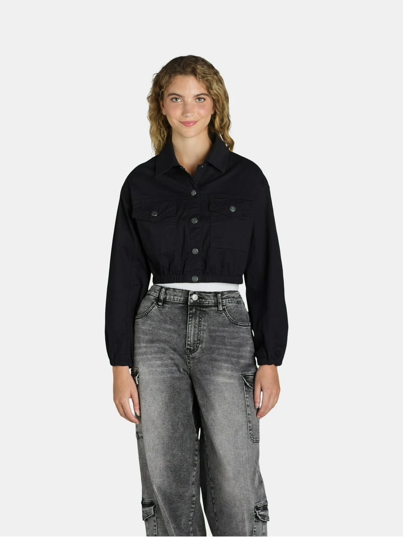 Madden NYC Women's Juniors Crop Jacket - Walmart.com