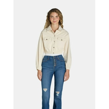 Madden NYC Juniors Crop Jacket with Long Sleeves, Sizes XXS-XXL