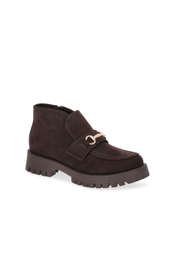 Women's Faux Suede Lug Sole Loafer Booties