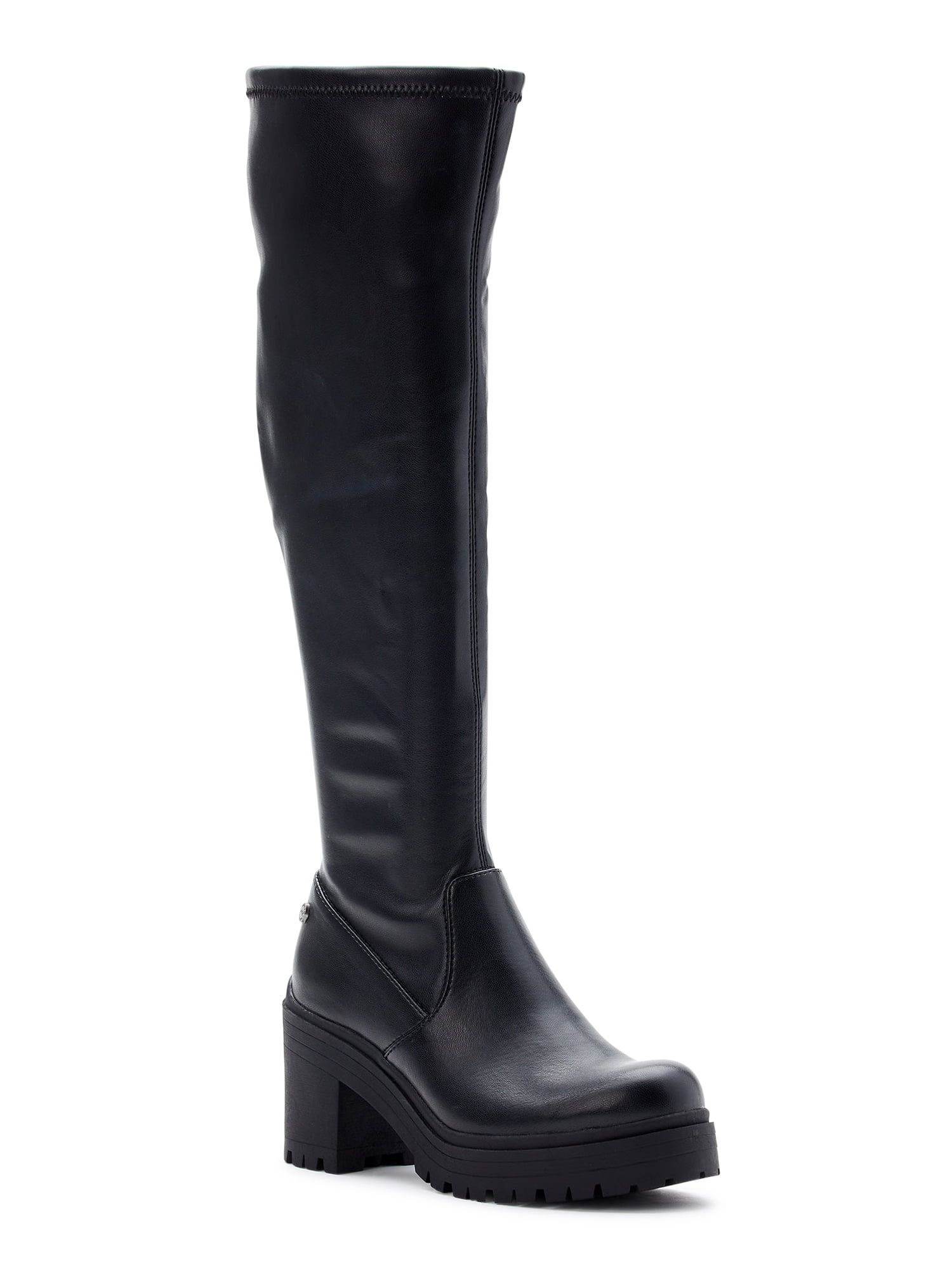 Madden NYC Women's Lug Sole Stretch Gore KneeHigh Boots