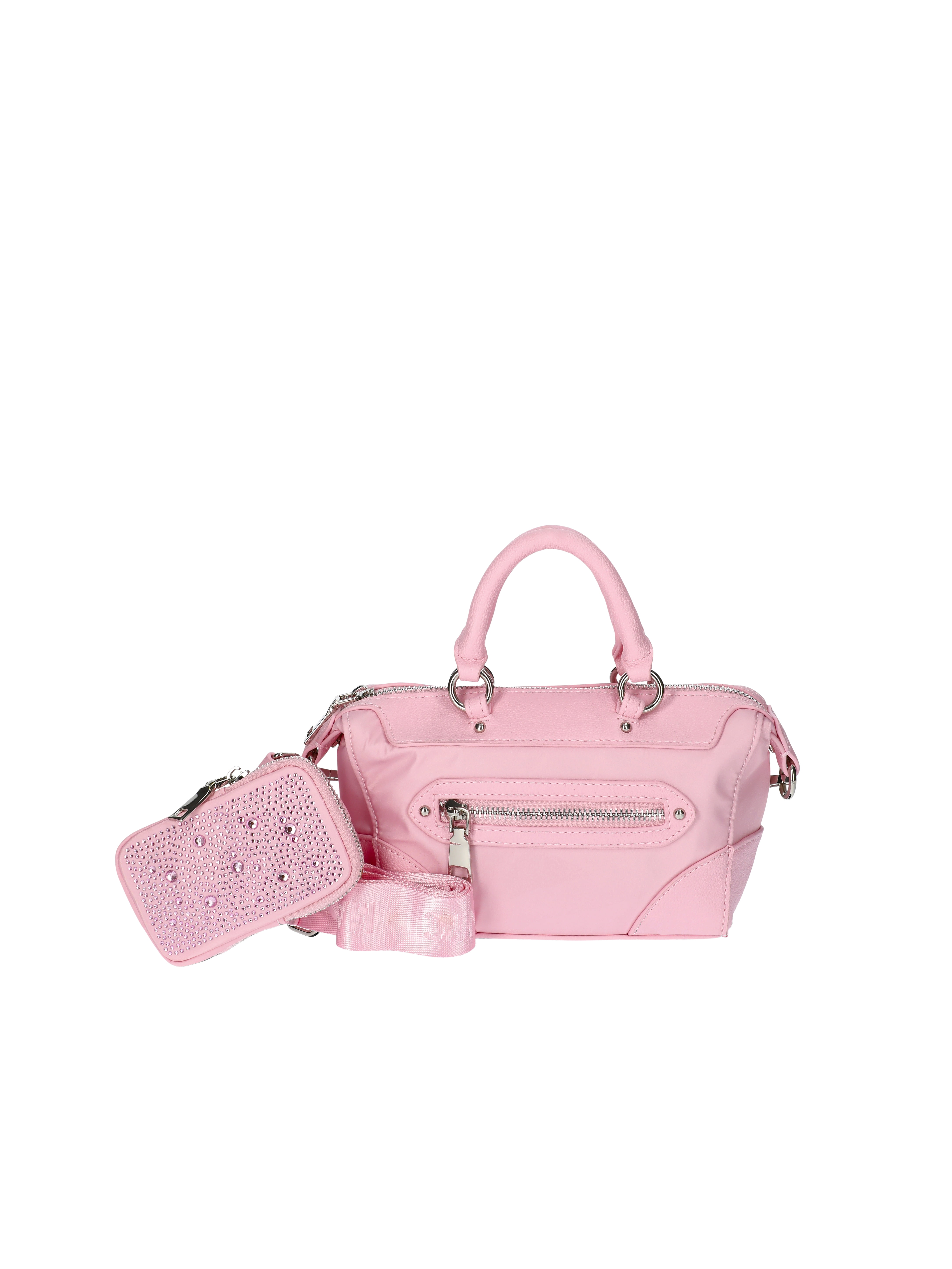 Madden NYC Women's Micro Top Handle Nylon Mini Handbag, Pink