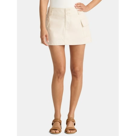 Madden NYC Women's Mid Rise Utility Cargo Skort, Sizes XXS-XXL