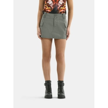 Madden NYC Women's Mid Rise Utility Cargo Skort, Sizes XXS-XXL