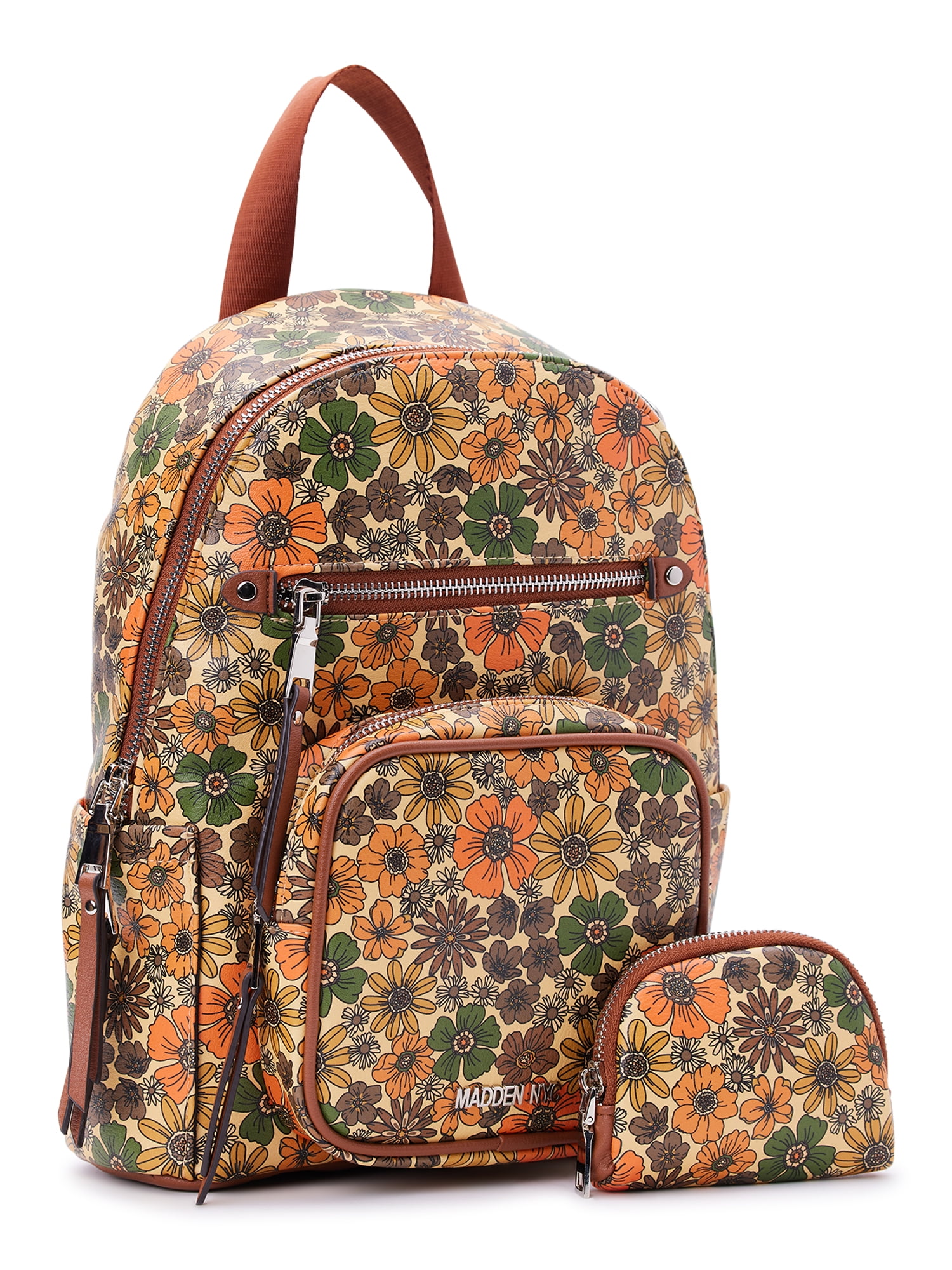 Mini Fashion Backpack Floral Pattern Straw Bag