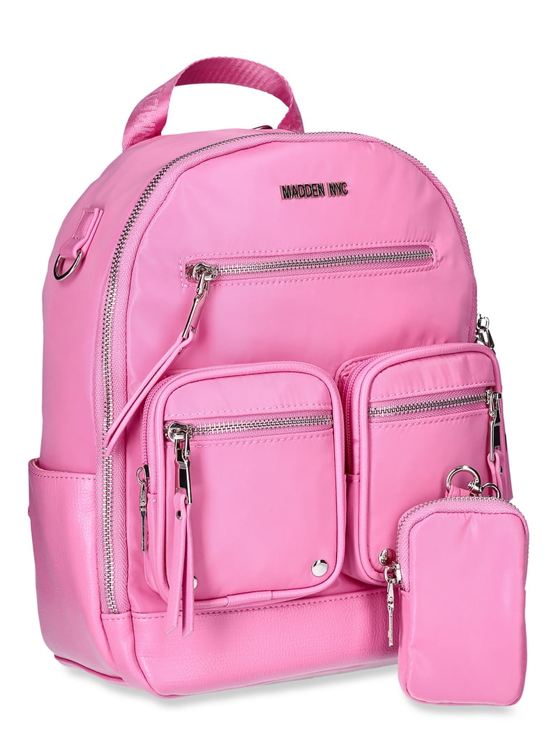 Madden NYC Women's Mini Backpack with Pouch, Pink