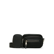 Madden NYC Women's Mini Convertible Handbag with Front Pocket,Black