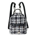 Madden NYC Women's Mini Quilted Zip Backpack Boucle Plaid