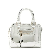 Madden NYC Women's Mini Satchel with Pouch, Silver Metallic