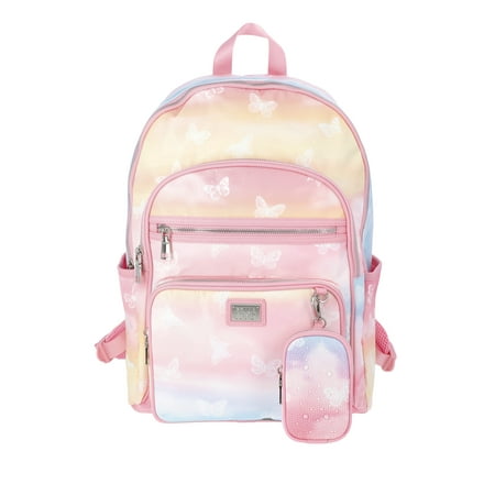 Madden NYC Women's Multi Pocket 17" Dome Backpack, Sunset Butterflies