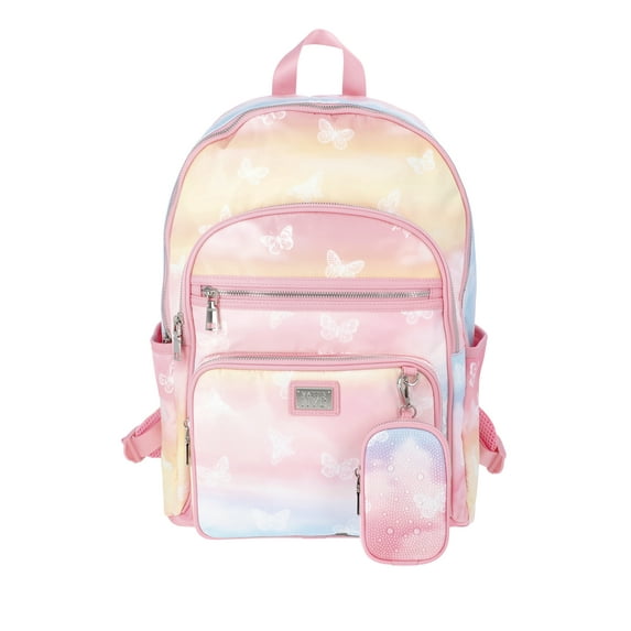 Madden NYC Women's Multi Pocket 17" Dome Backpack, Sunset Butterflies
