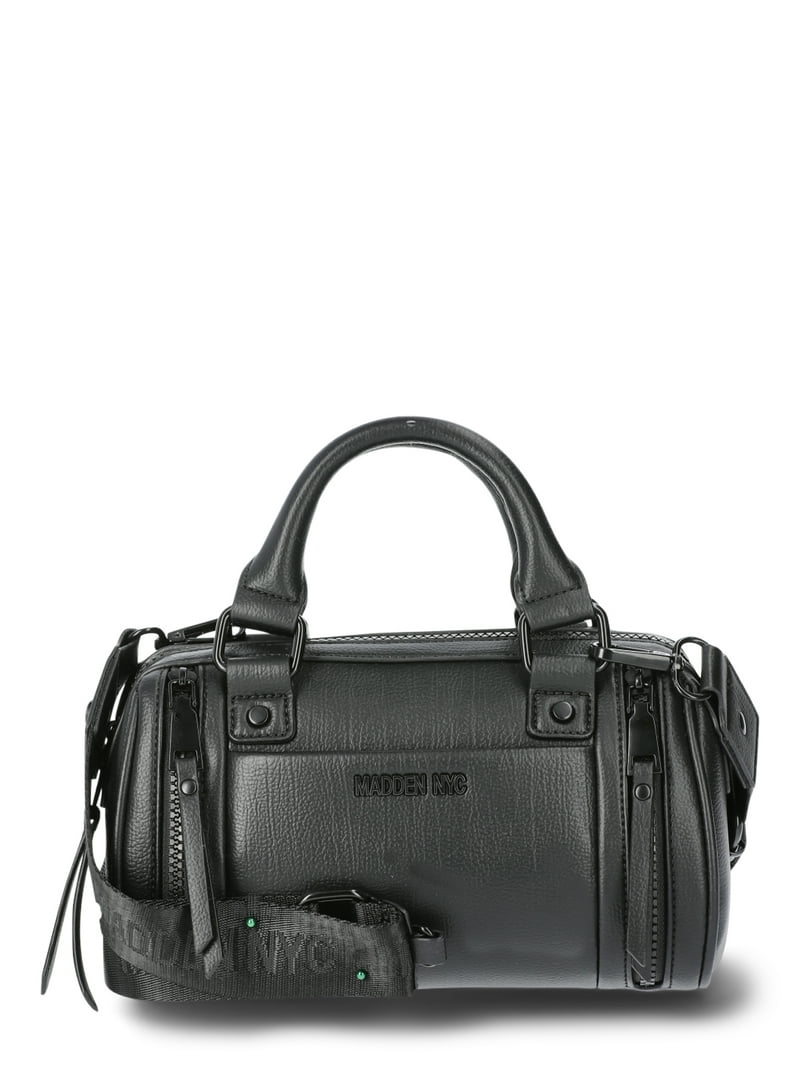 Madden NYC Women's Multi Zipper Barrel Bag, Black - Walmart.com