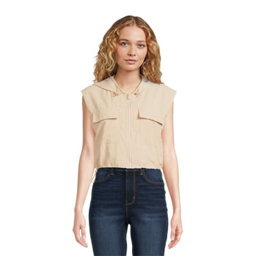 Madden NYC Women’s Parachute Vest with Hood, Sizes S-2XL