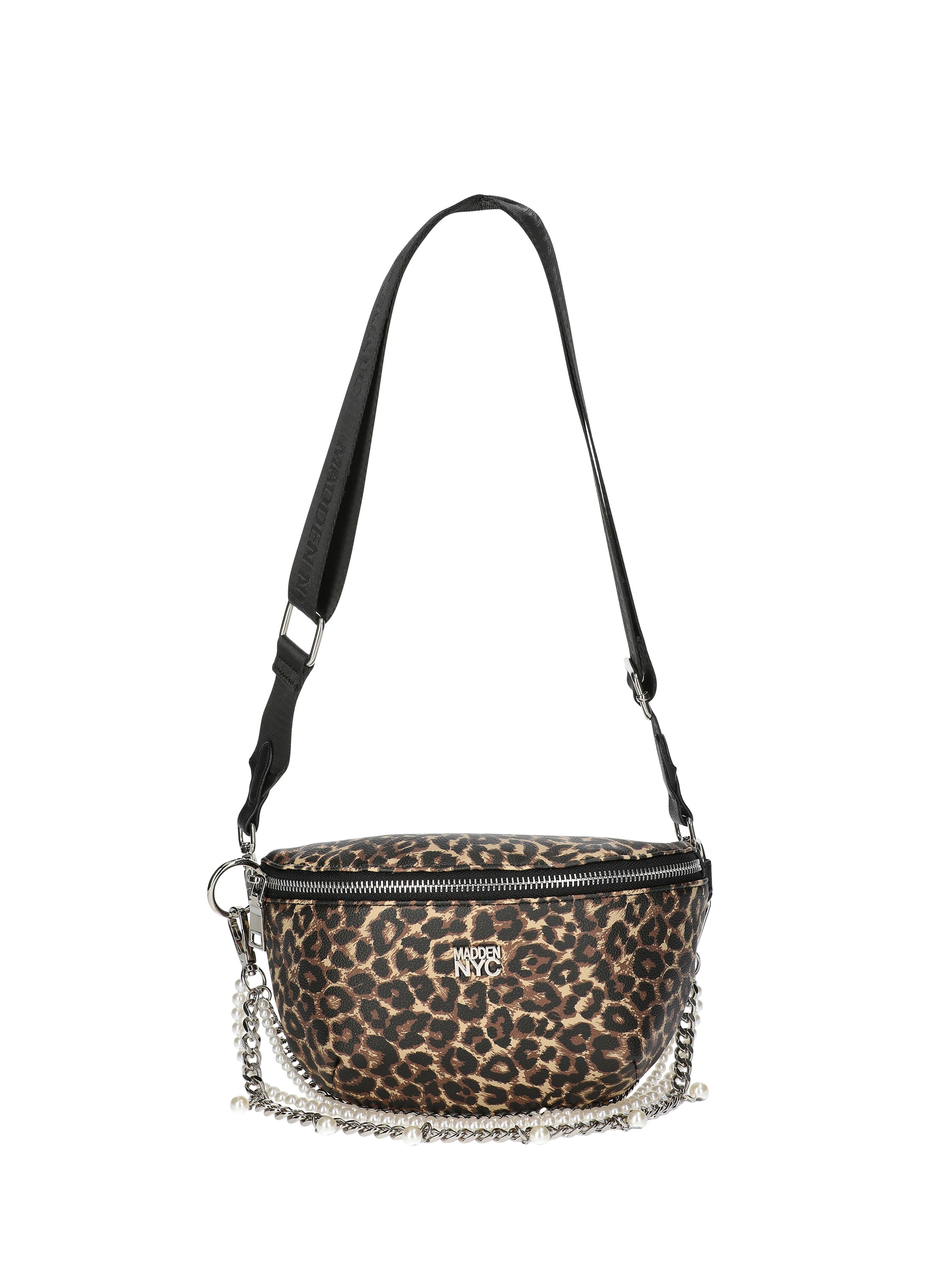 【Chayokan☆専用】5×3ｍｍセミドライ/バックジップ【カール起毛】 Madden NYC Women's Faux Pearl and Chain Fannypack, Cheetah