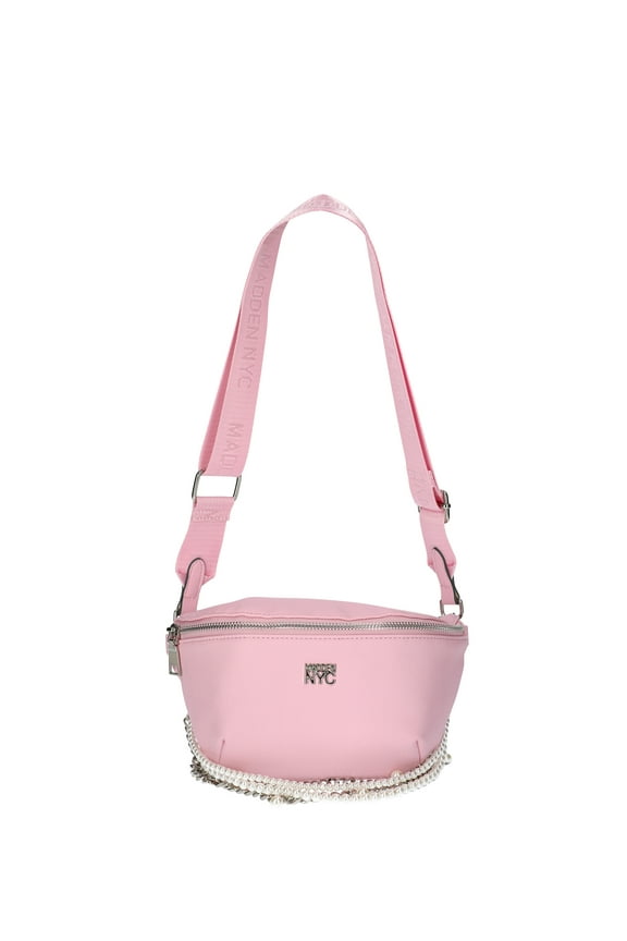 Women's Faux Pearl and Chain Fannypack, Pink