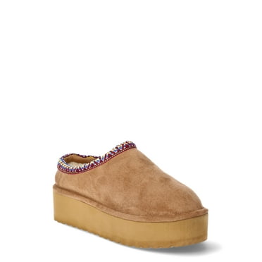 Madden NYC Women's Platform Faux Fur Lined Slip On Mules