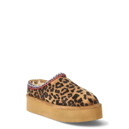 Madden NYC Women's Platform Faux Fur Lined Slip On Mules