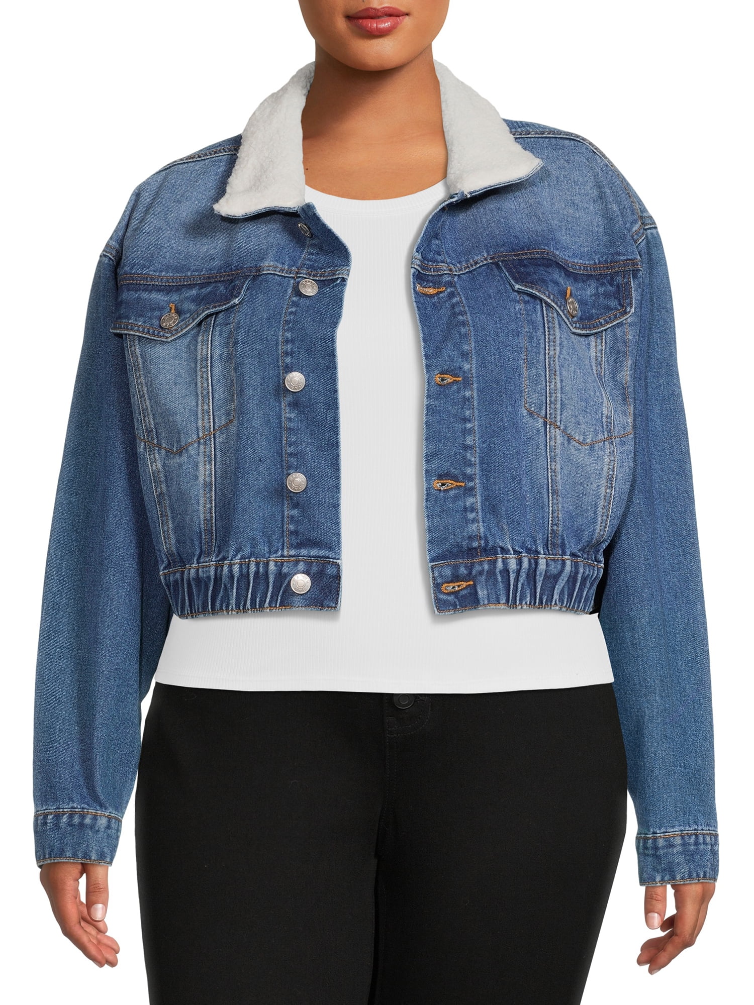 Madden NYC Women's Plus Size Denim Jacket - Walmart.com