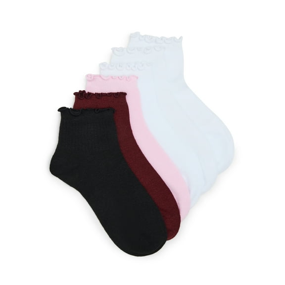 Madden NYC Women's Quarter Sock, 6-Pack, Fits Shoe Size 5-10
