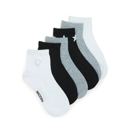 Madden NYC Women's Quarter Sock, 6-Pack, Fits Shoe Size 5-10