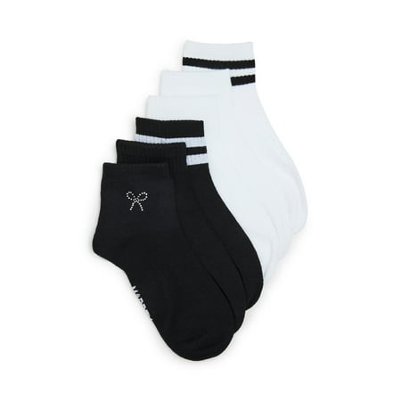 Madden NYC Women's Quarter Sock, 6-Pack, Fits Shoe Size 5-10