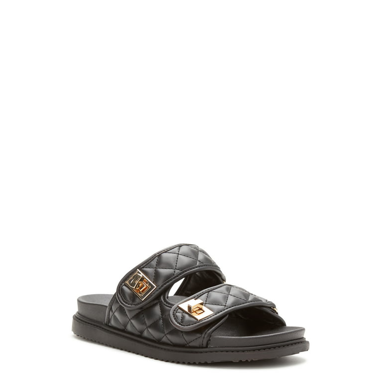 Madden NYC Women's Quilted Two-Strap Sandals 