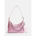 thumbnail image 1 of Madden NYC Women's Rhinestone Shoulder Bag with Heart Charm, Pink, 1 of 5