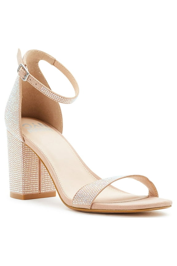 Women's Rhinestone Two Band Heeded Sandals