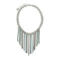 thumbnail image 1 of Madden NYC Women's Rhodium Western Chain Fringe Bib Necklace, 1 of 3