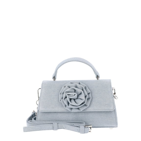Madden NYC Women's Rosette Top Handle Handbag, Denim