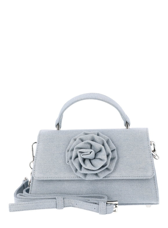 Madden NYC Women's Rosette Top Handle Handbag, Denim