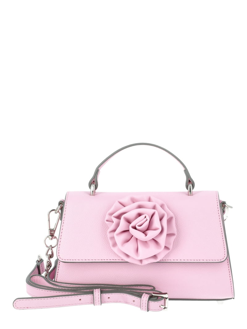 Madden NYC Women's Rosette Top Handle Handbag, Pastel Pink