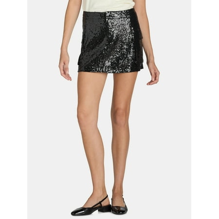 Madden NYC Sequin Cargo Mini Skirt, Women's