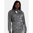 thumbnail image 1 of Madden NYC Women’s Sequin Velvet Bomber Jacket, Midweight, Sizes XXS-XXL, 1 of 5