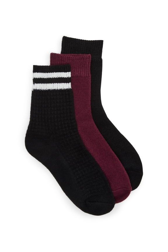 Women's Shortie Boot Socks, 3-Pack, Fits Shoe Size 5-10