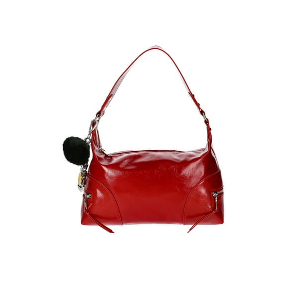 Madden NYC Women's Side Zipper Hobo Handbag, Red Wine