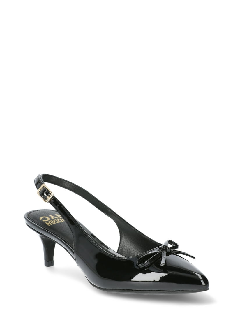 Madden NYC Women's Slingback Kitten Heel with Bow