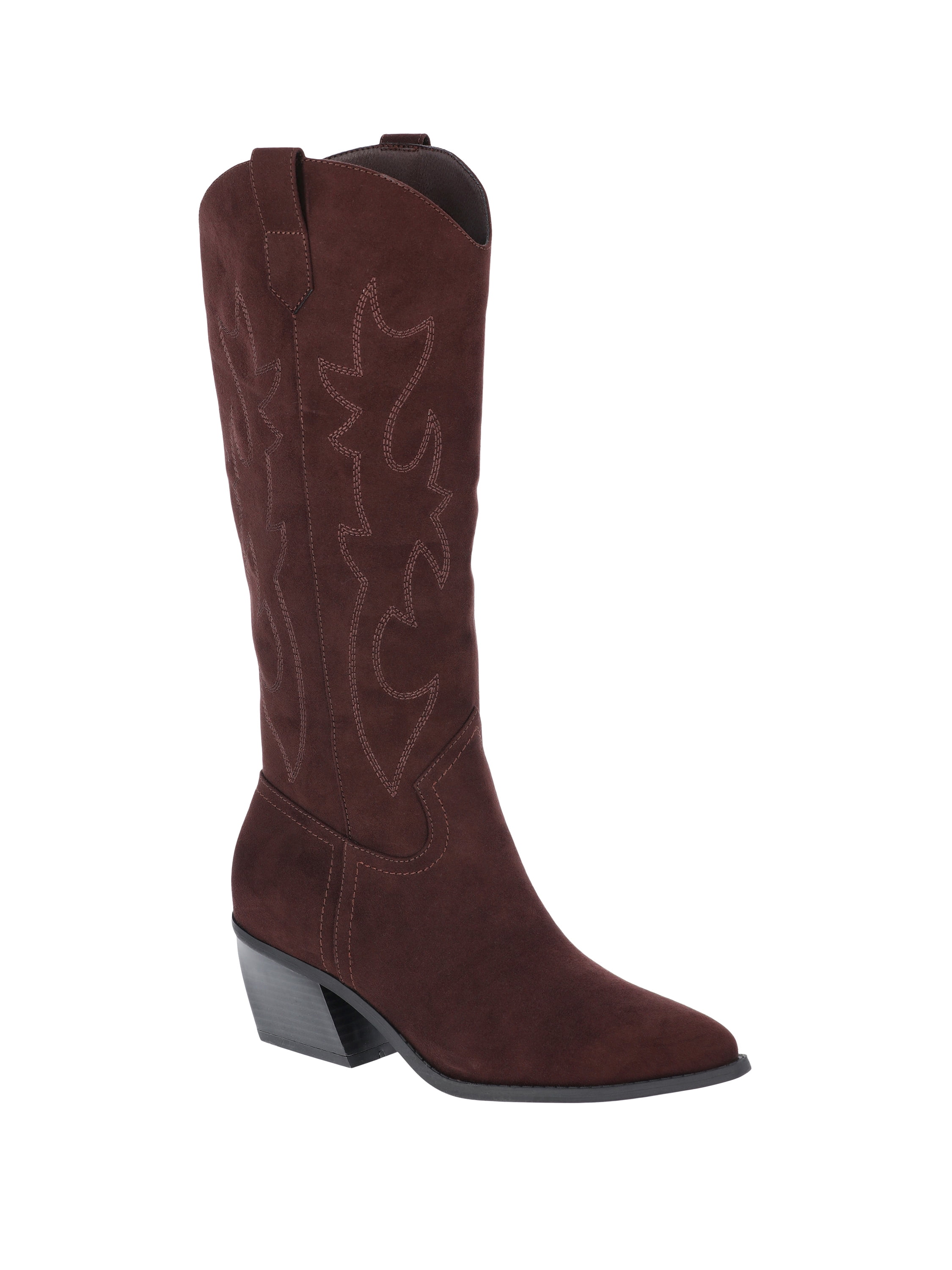 Madden NYC Studded Faux Suede Western Boots – Chic Tan Design