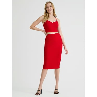 Madden NYC Women's Textured Top and Midi Skirt Set, Sizes XXS-XXL
