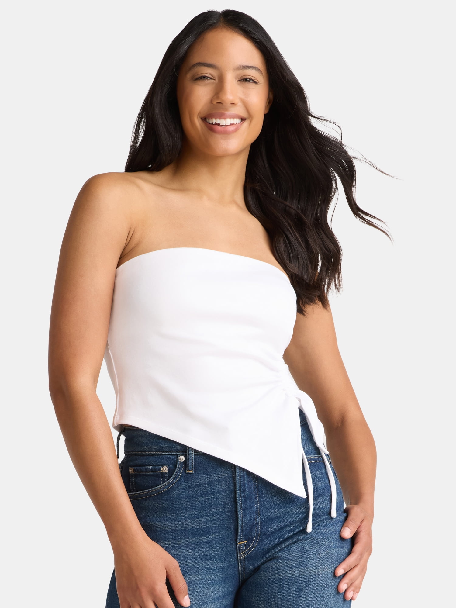 Madden NYC Women's Asymmetrical Tube Top, Sizes XXS-XXL