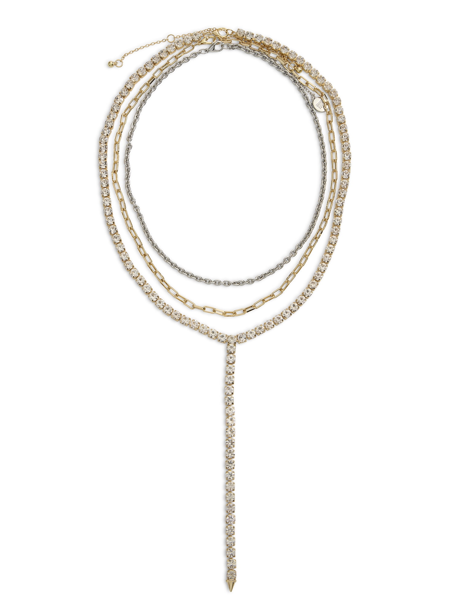 Madden NYC Women's Two Tone Western Rhinestone Y Necklace 3-Piece Set