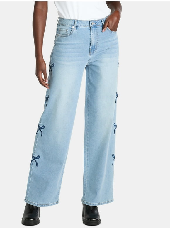 Women's Ultra 90s Fit Jeans with Embroidery, 32" inseam, Sizes 00-18