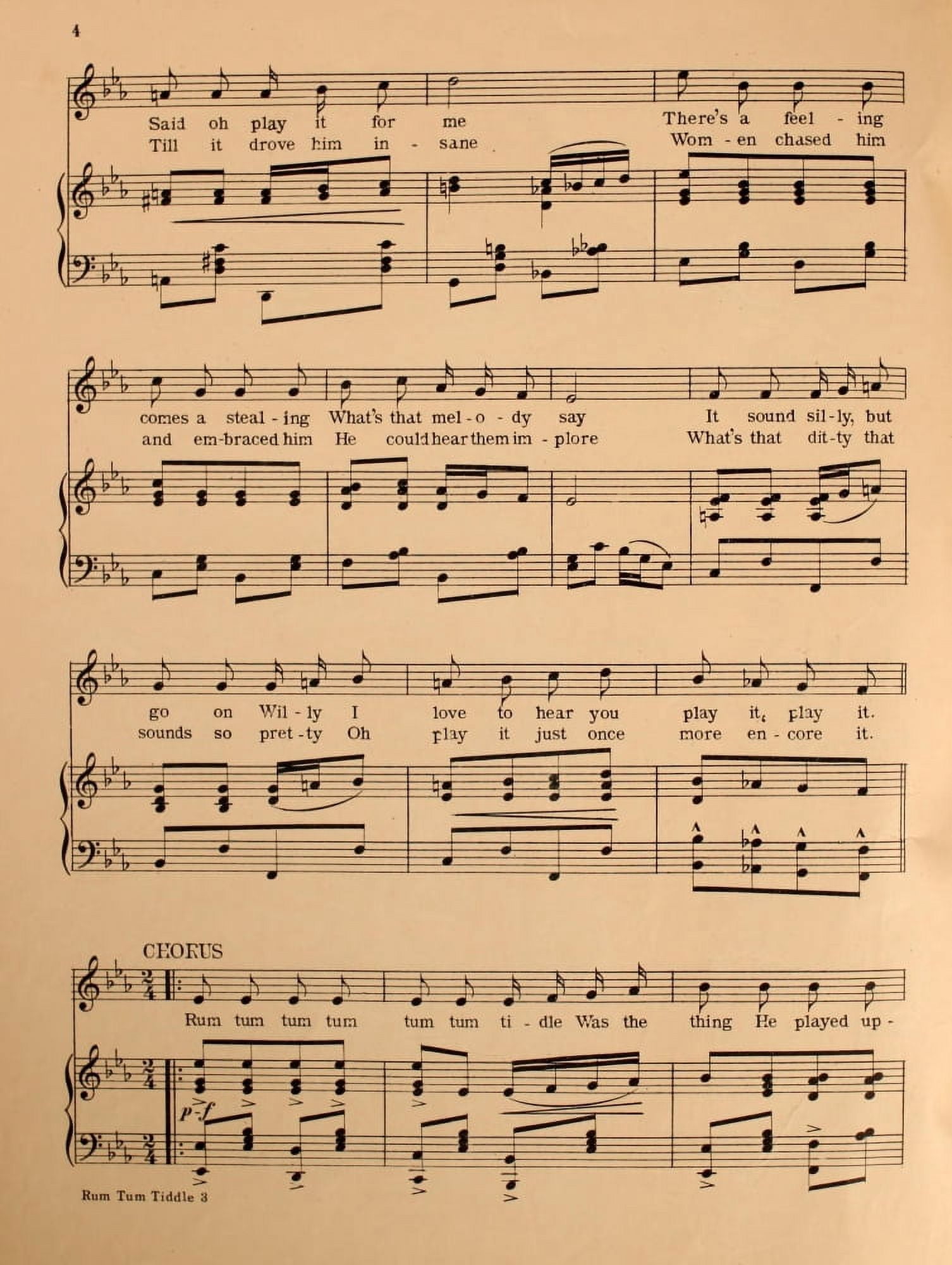 Madden & Schwartz Sheet Music 1907 Rum Tum Tiddle 2 Canvas Art - Madden & Schwartz (24 x 36)