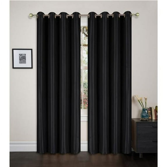 Maddie 54 X 84 In. Blackout Light Filtration Single Curtain Panel, Black