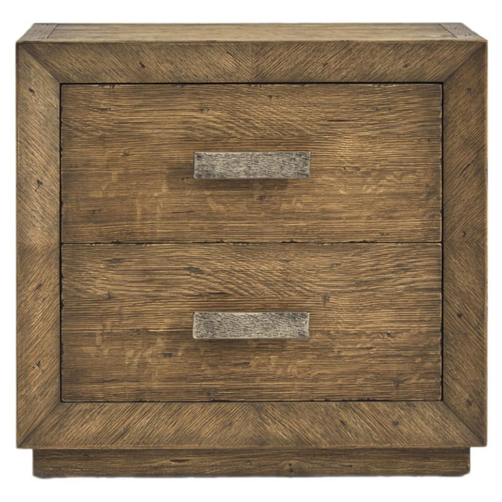 Maddie Home 2-Drawer Solid Wood Drawer Nightstand in Brown / Textured ...