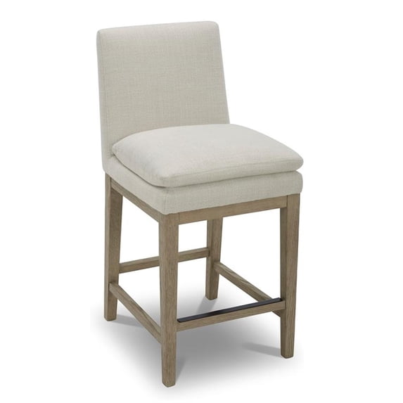 Maddie Home 26" Modern Fabric Upholstered Counter Stool in Cream