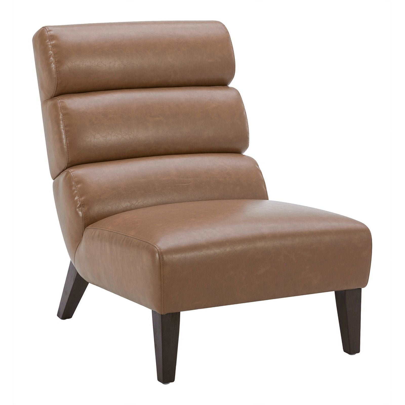 Armless Leather Accent Chair