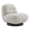 thumbnail image 1 of Maddie Home Modern Wood & Polyester Fabric Swivel Chair in Cream, 1 of 6