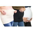 thumbnail image 1 of Maddie Moo Belly Band Seamless Maternity and Postpartum Shirt Extenders, Large - Tan/Black/White, Pack of 3, 1 of 9